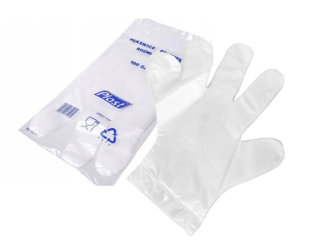 Rękawice Foliowe HDPE – Przezroczyste, Teksturowane, Spożywcze, 100 szt