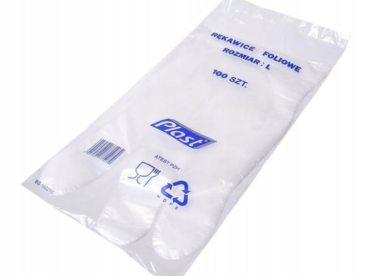 Rękawice Foliowe HDPE – Przezroczyste, Teksturowane, Spożywcze, 100 szt