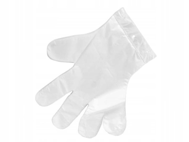 Rękawice Foliowe HDPE – Przezroczyste, Teksturowane, Spożywcze, 100 szt zdjęcie rękawicy