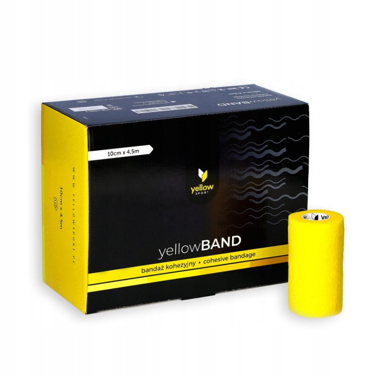 Bandaż Kohezyjny yellowBAND żółty – Bezlateksowy, Samoprzylepny, opakowanie z bandażami