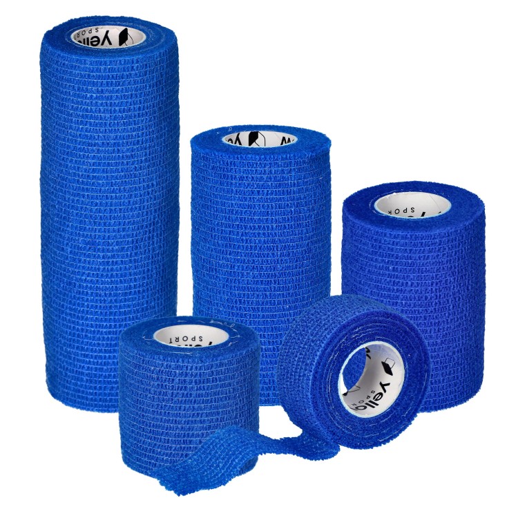 Bandaż Kohezyjny yellowBAND niebieski – Bezlateksowy, Samoprzylepny, różne rozmiary