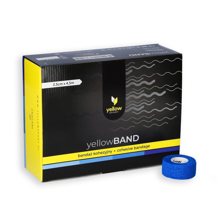 Bandaż Kohezyjny yellowBAND niebieski – Bezlateksowy, Samoprzylepny, opakowanie z bandażami
