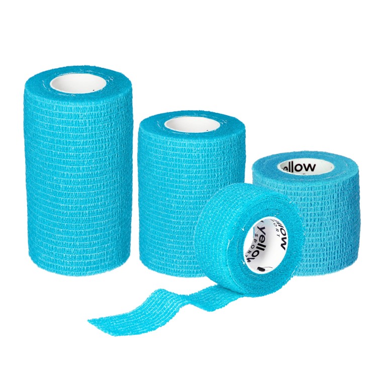 Bandaż Kohezyjny yellowBAND jasno niebieski – Bezlateksowy, Samoprzylepny, różne rozmiary