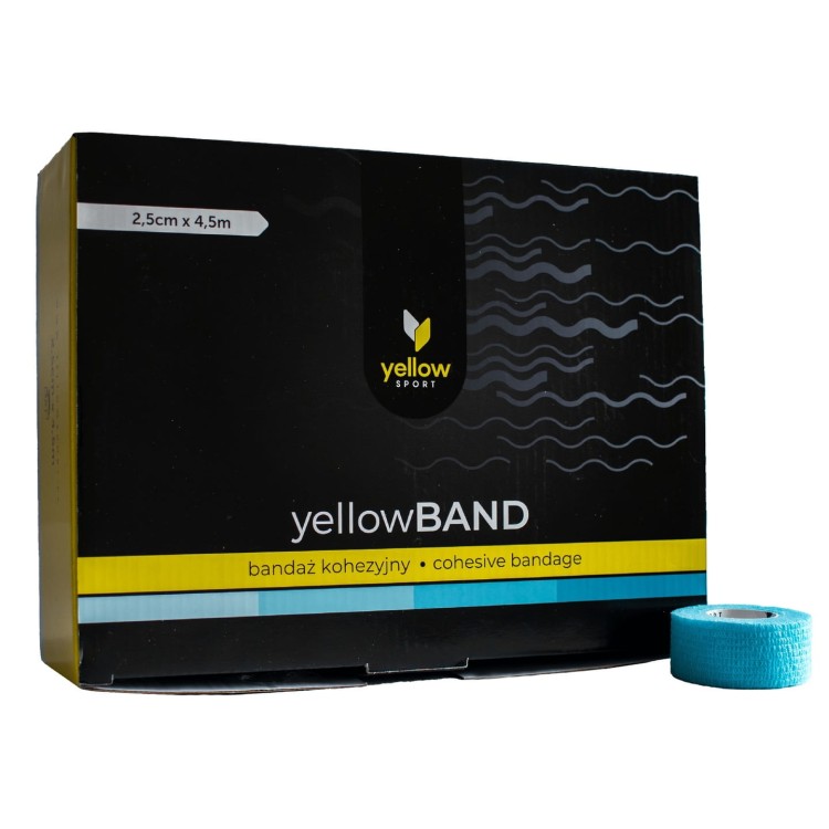 Bandaż Kohezyjny yellowBAND jasno niebieski – Bezlateksowy, Samoprzylepny, opakowanie z bandażami