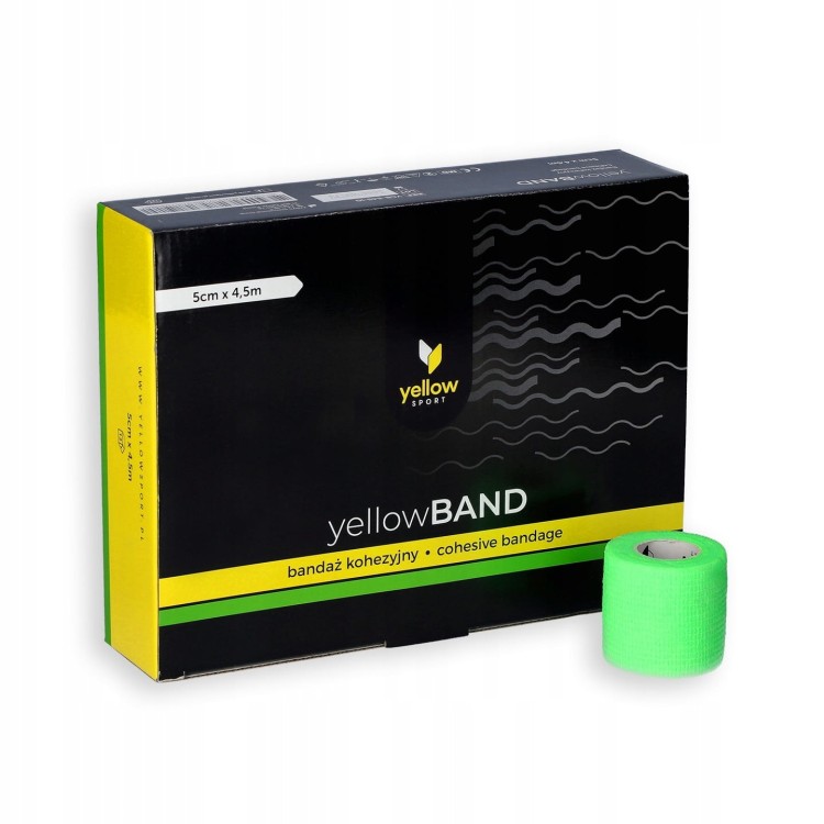 Bandaż Kohezyjny yellowBAND intensywny zielony – Bezlateksowy, Samoprzylepny, opakowanie z bandażami