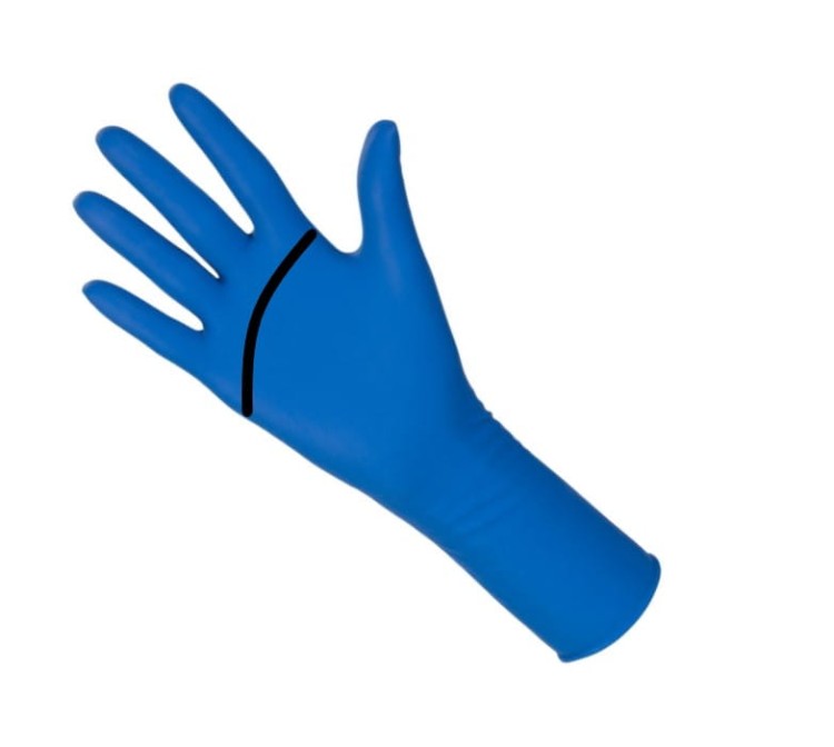 Rękawice Lateksowe Ambulance High Risk – Niebieskie, Grube, Bezpudrowe, 50 szt. zdjęcie rękawic