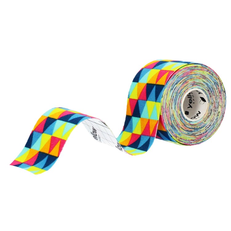 Taśma do Kinesiotapingu yellowTAPE Trójkąty – 5 cm x 5 m, Bezlateksowa, Wodoodporna, rozwinięta taśma