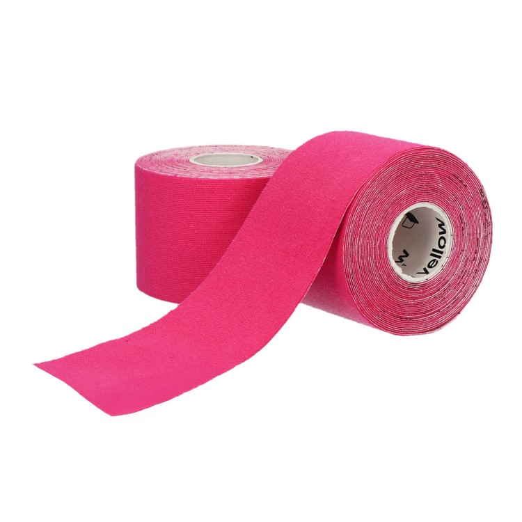 Taśma do Kinesiotapingu yellowTAPE Różowa – 5 cm x 5 m, Bezlateksowa, Wodoodporna, dwie taśmy