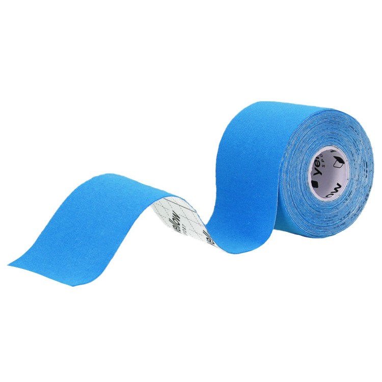 Taśma do Kinesiotapingu yellowTAPE Niebieska – 5 cm x 5 m, Bezlateksowa, Wodoodporna, rozwinięta taśma