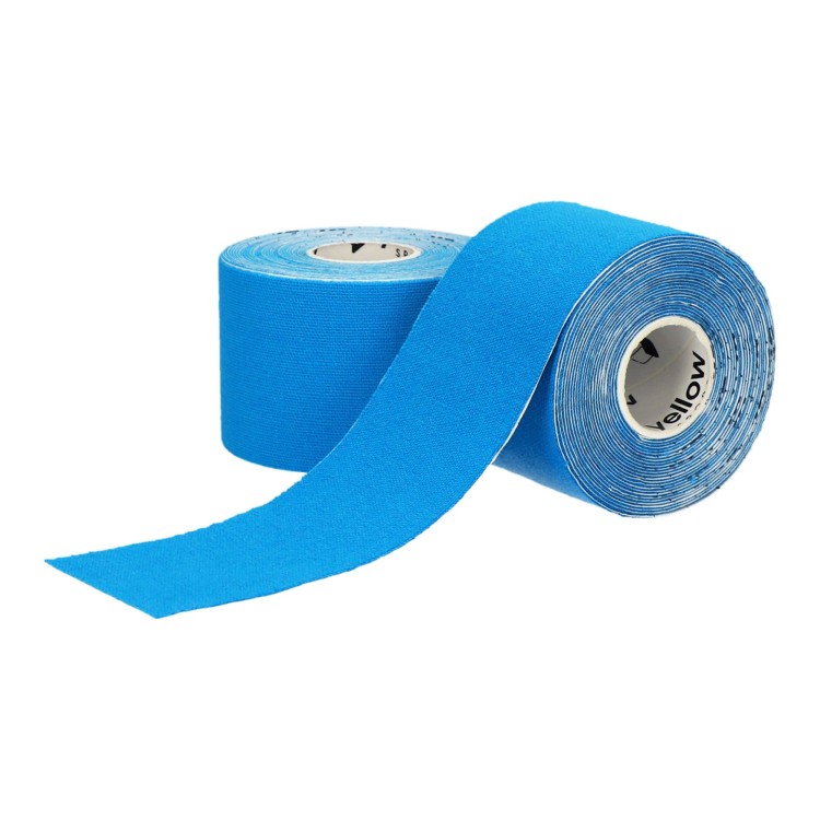 Taśma do Kinesiotapingu yellowTAPE Niebieska – 5 cm x 5 m, Bezlateksowa, Wodoodporna, dwie taśmy
