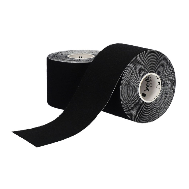 Taśma do Kinesiotapingu yellowTAPE Czarna – 5 cm x 5 m, Bezlateksowa, Wodoodporna, 2 taśmy
