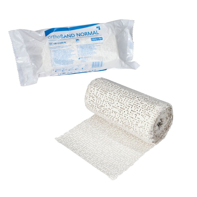 Opaska gipsowa orthoBAND NORMAL – szybkowiążąca, wytrzymała, do unieruchomień, Rozmiar 12 cm x 3 m