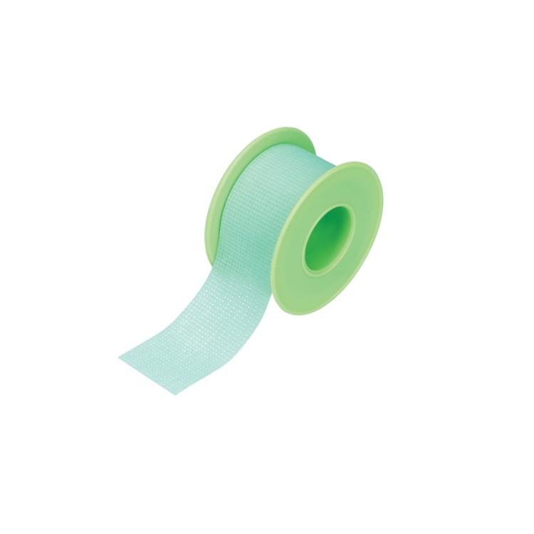 Przylepiec mocujący z włókniny VitaHealth POREplast – z perforacją, zielony, 2,5 cm × 5 m