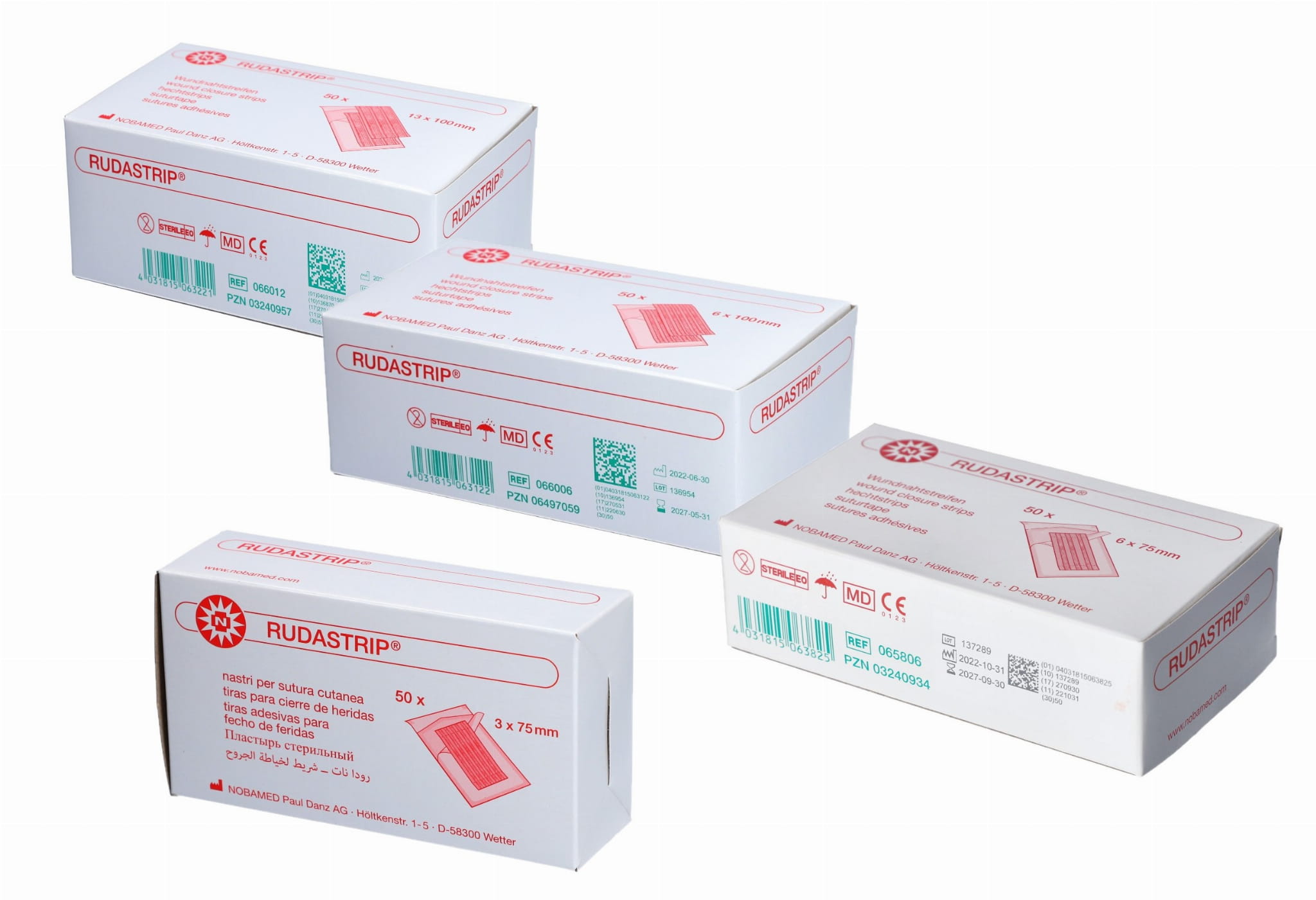 Paski do zamykania ran RUDASTRIP® – wzmocnione, samoprzylepne, różne rozmiary