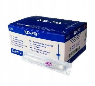 Kaniule KD-FIX - precyzyjne, medyczne, 50 szt. Rozmiar: 0,62mm x 19mm (26G) fioletowe
