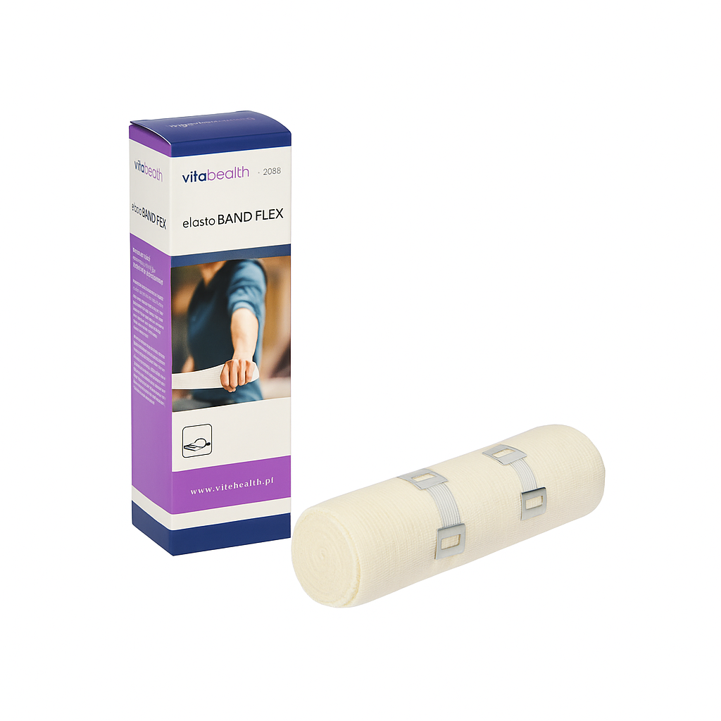 Opaska elastyczna podtrzymująca elastoBAND FLEX – z zapinką, tkana, niesterylna, w Kartoniku