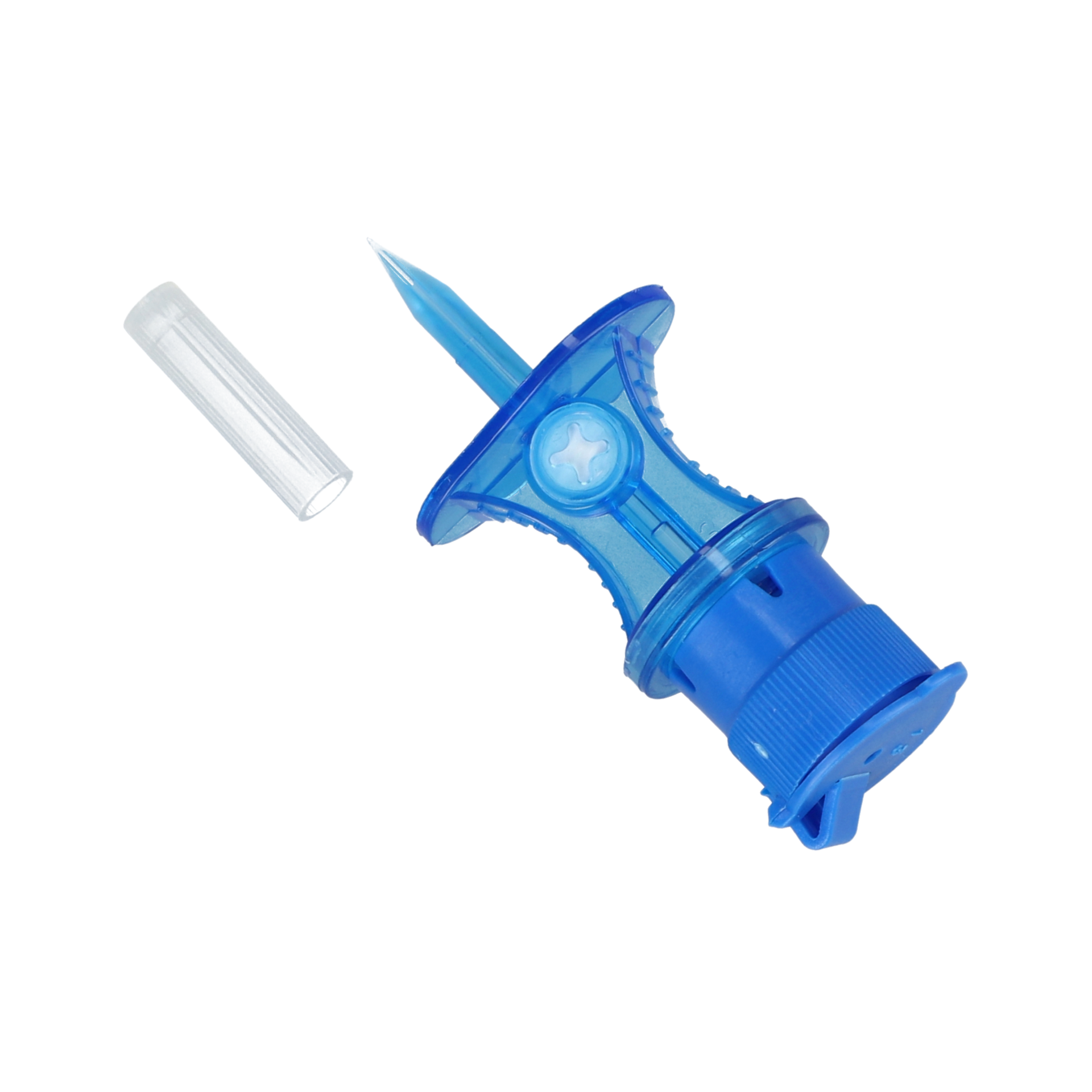 dicoSPIKE - przyrząd do pobierania leków z filtrem bakteryjnym oraz cząsteczkowym, niebieski