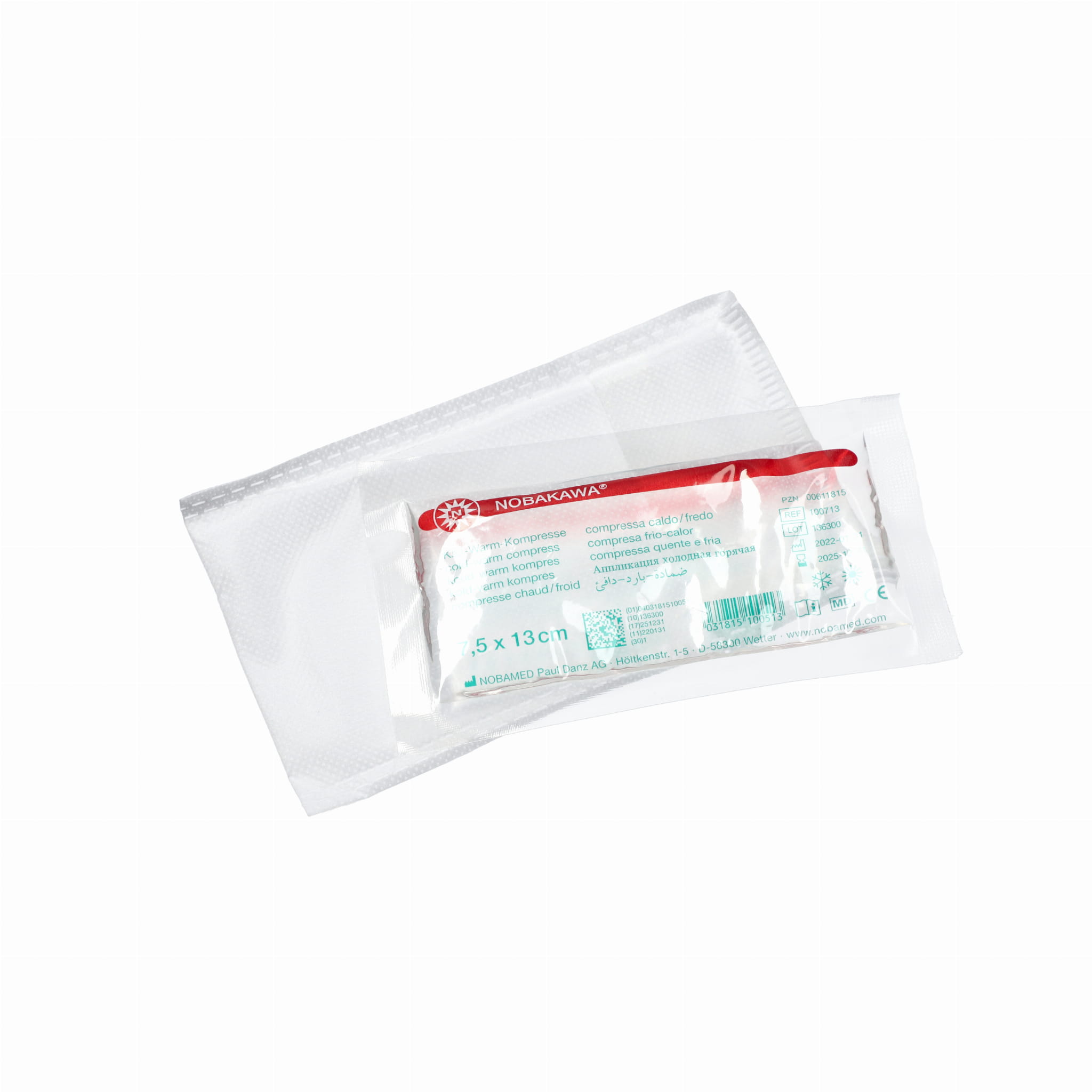 Kompres żelowy NOBAKAWA® – zimno/ciepło rozmiar 7,5 cm x 13 cm
