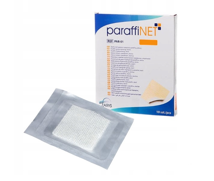 Opatrunki gazowe paraffiNET – nasączone parafiną, sterylne