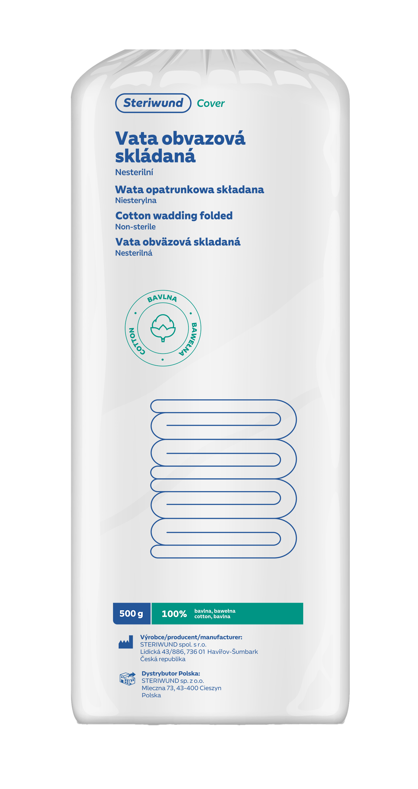 Wata opatrunkowa bawełniana – 100 % bawełny, 500g