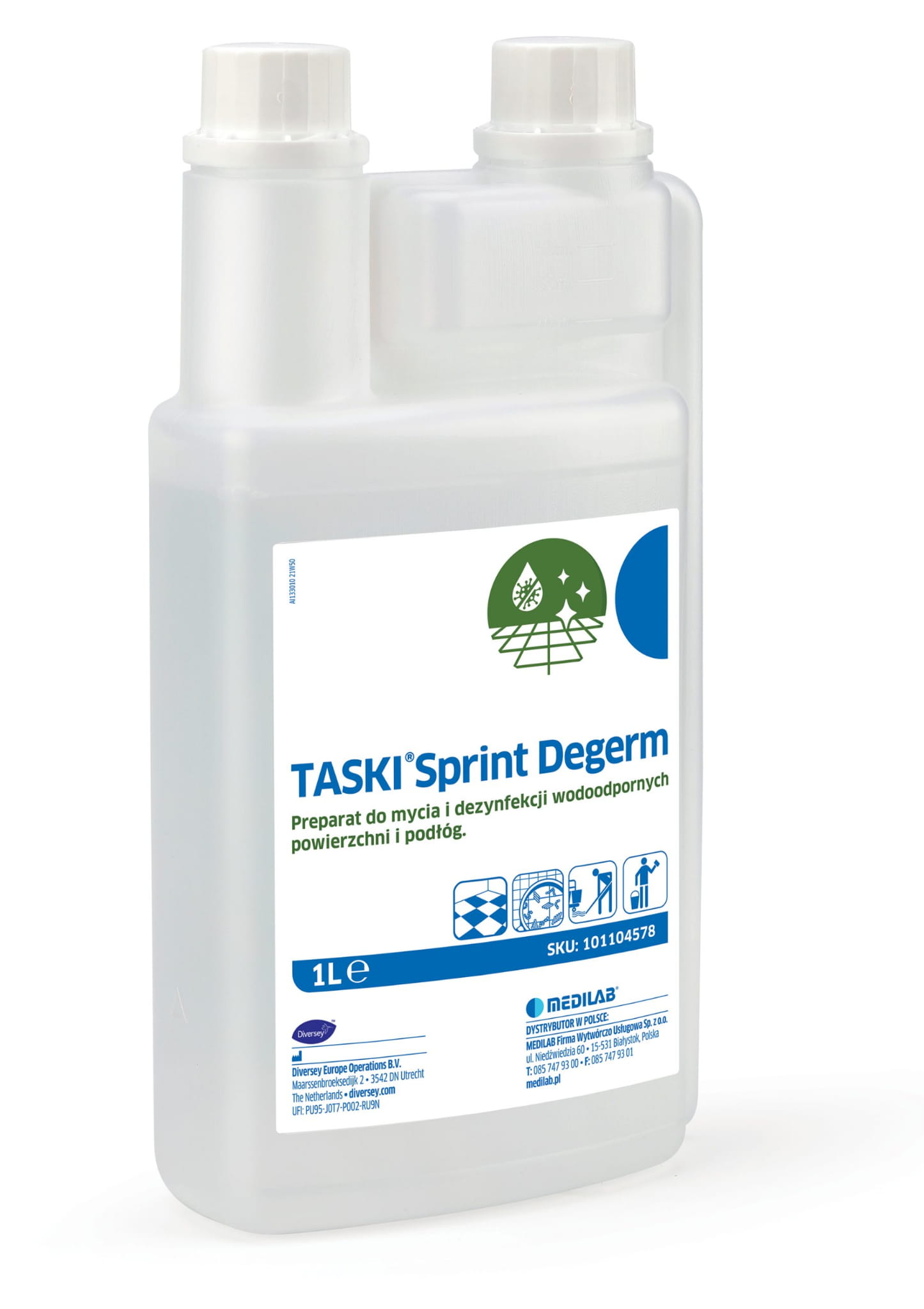 TASKI Sprint Degerm – koncentrat do dezynfekcji i mycia dużych powierzchni 1L