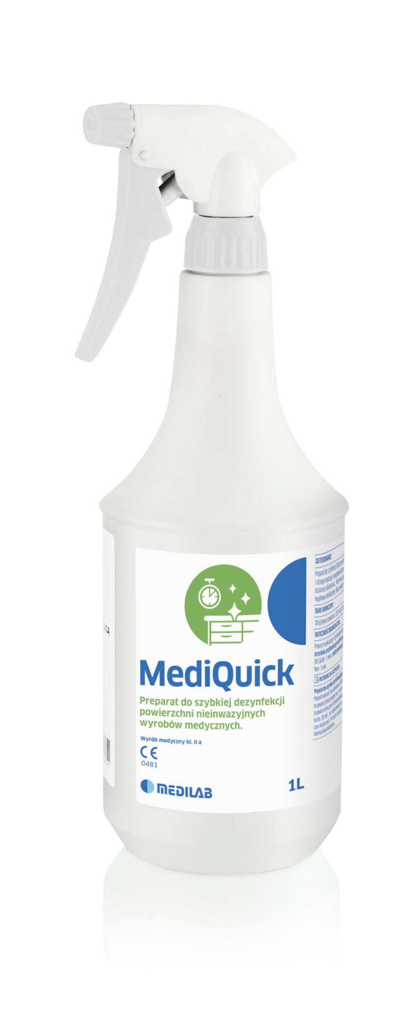 MediQuick – alkoholowy płyn do szybkiej dezynfekcji powierzchni medycznych 1L