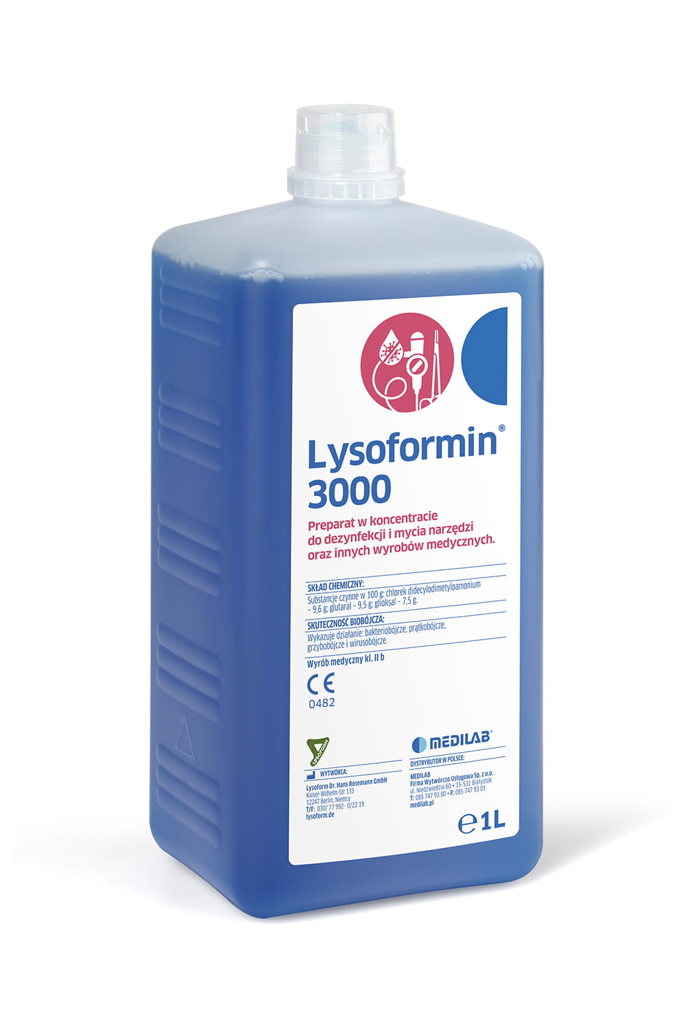Lysoformin 3000 – koncentrat do mycia i dezynfekcji narzędzi oraz endoskopów 1L