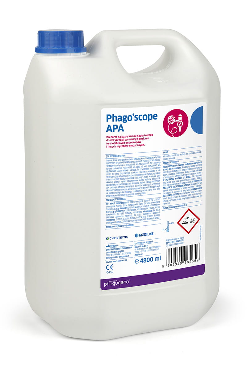 Phago’scope APA – preparat na bazie kwasu nadoctowego do dezynfekcji endoskopów, 5 L