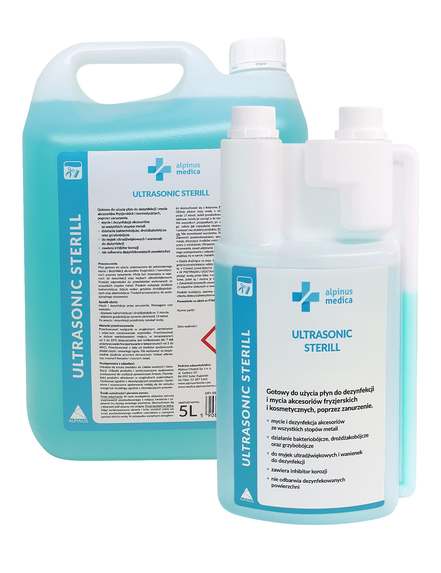 Ultrasonic Sterill – gotowy płyn do dezynfekcji akcesoriów kosmetycznych przez zanurzenie, różne pojemności