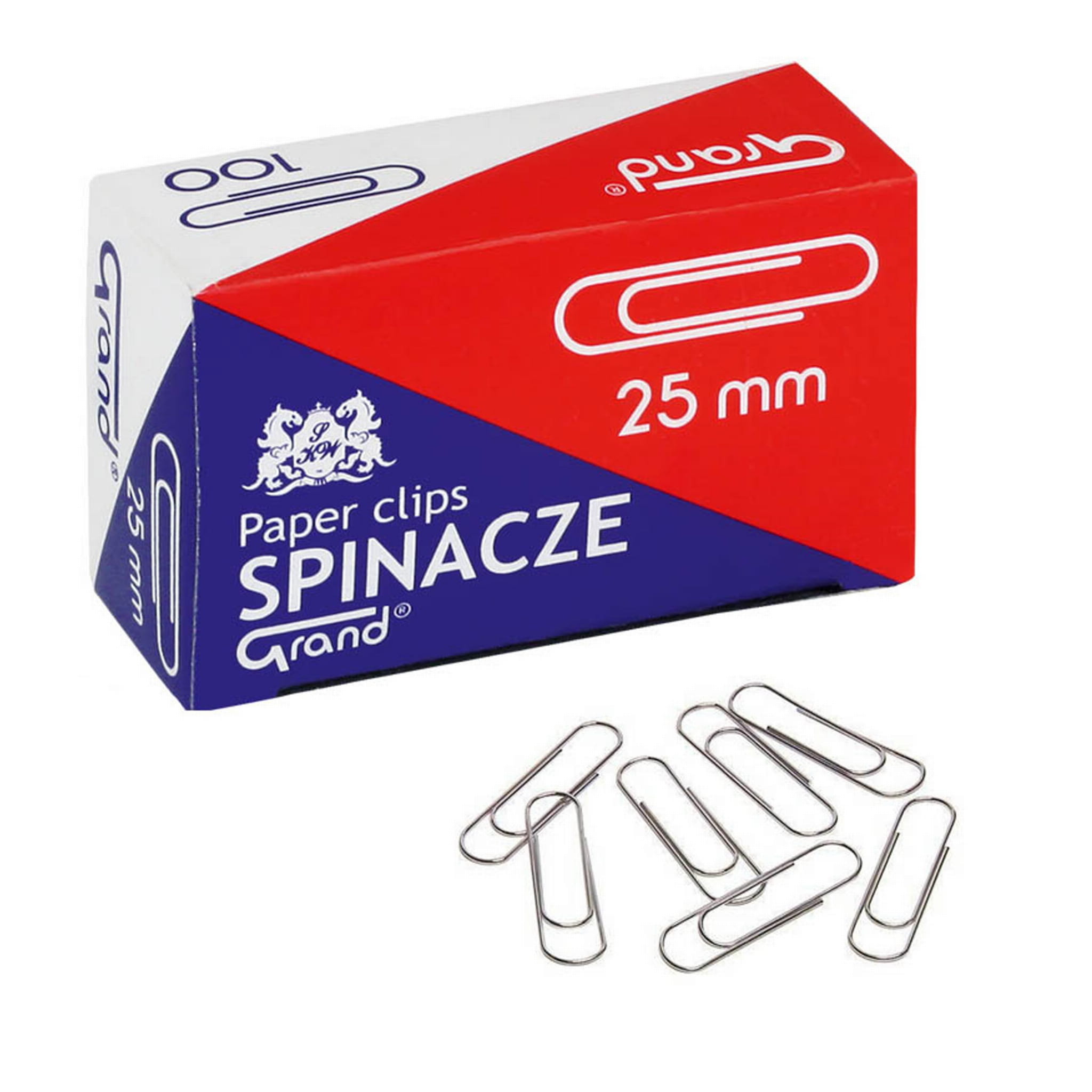 Spinacze biurowe GRAND, okrągłe, 100 szt. Rozmiar 25mm
