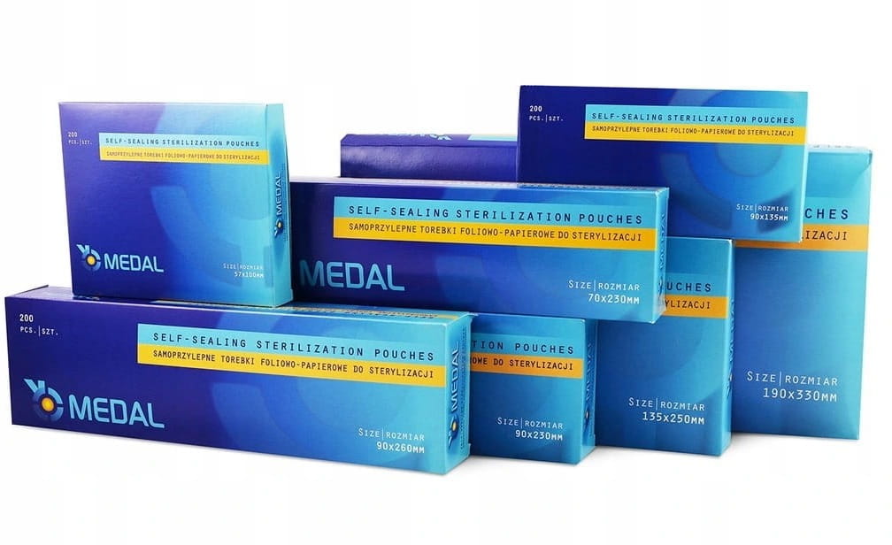 Torebki do sterylizacji MEDAL 200szt. różne rozmiary