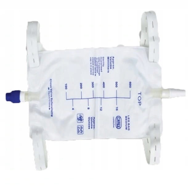 Worek do zbiórki moczu z odpływem – na nogę, elipsa, sterylny