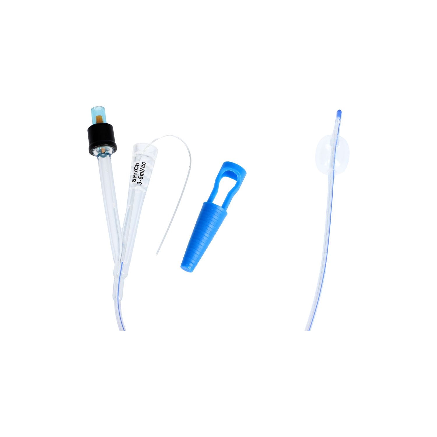 Cewnik Foley dwudrożny z plastikową zastawką, 100% silikon, kontrast RTG, zatyczka SPIGOT rozmiar CH08