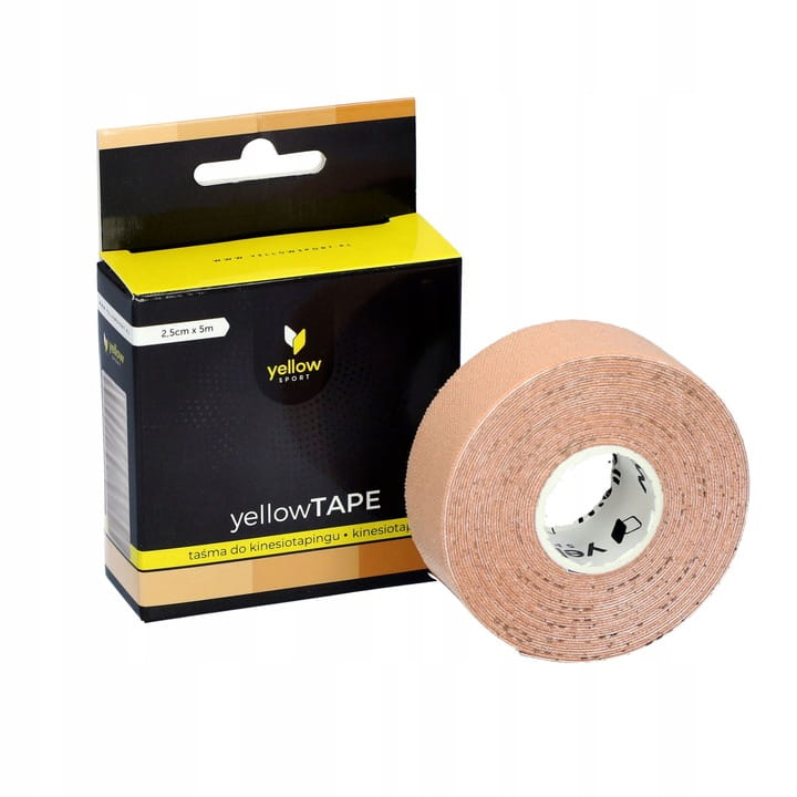 Taśma do Kinesiotapingu yellowTAPE Cielista – 2,5 cm x 5 m, Bezlateksowa, Wodoodporna
