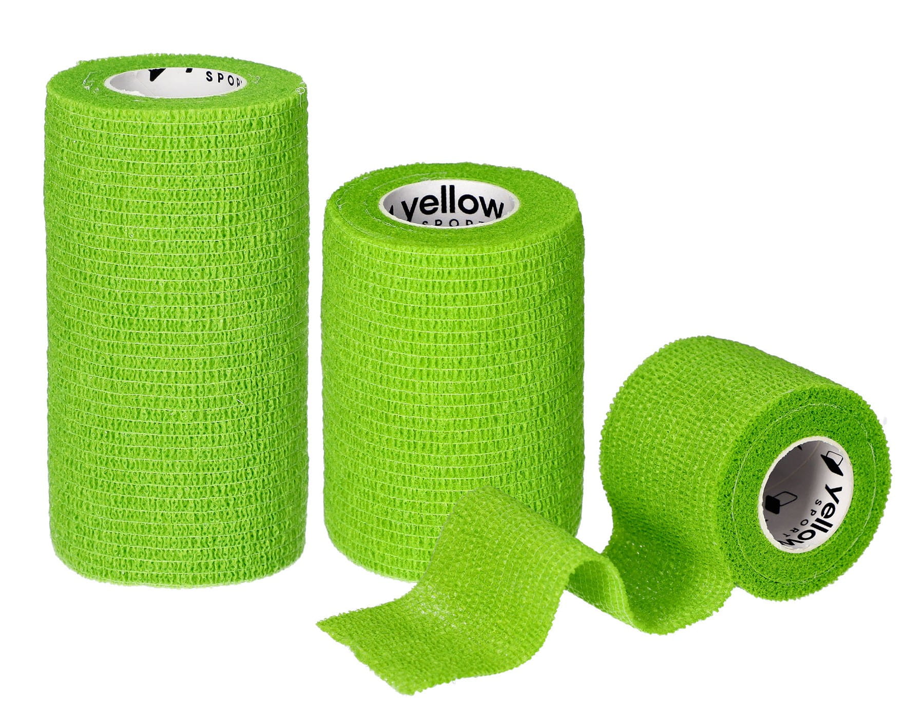 Bandaż Kohezyjny yellowBAND zielony – Bezlateksowy, Samoprzylepny, różne rozmiary