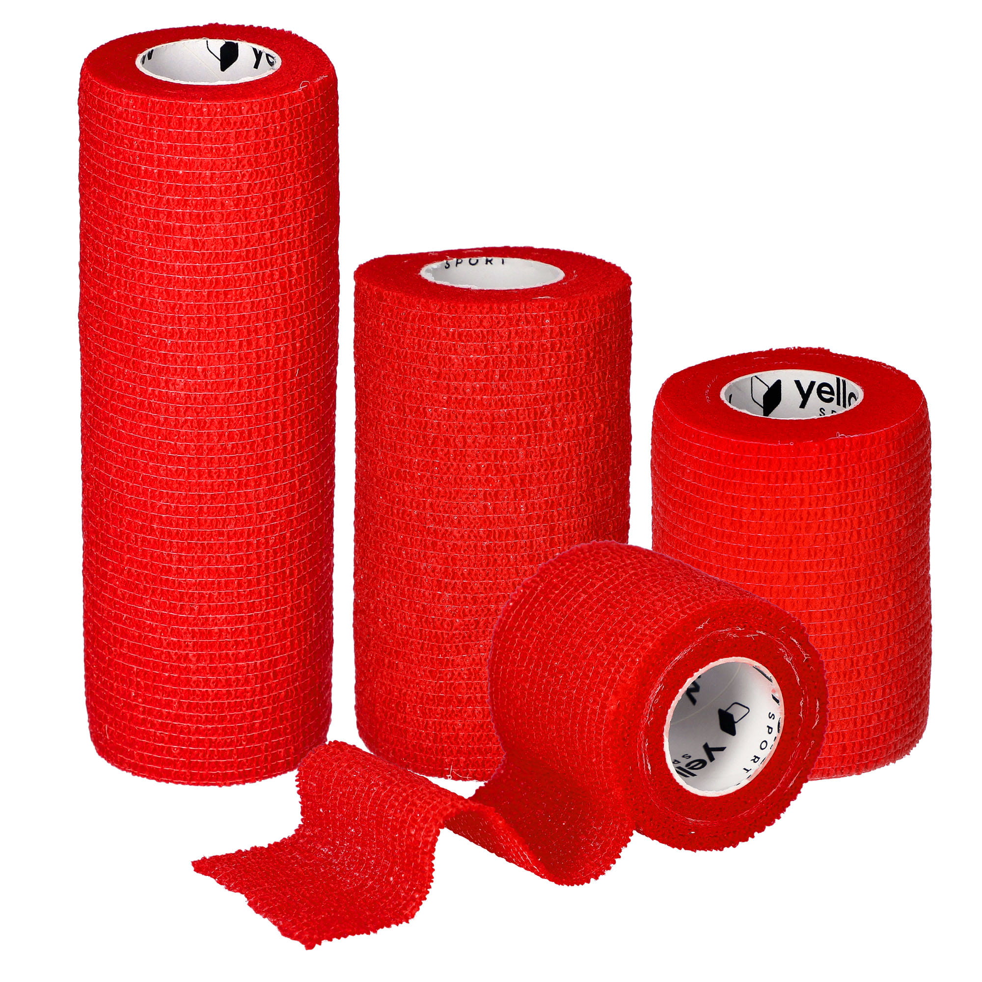 Bandaż Kohezyjny yellowBAND czerwony – Bezlateksowy, Samoprzylepny, różne rozmiary