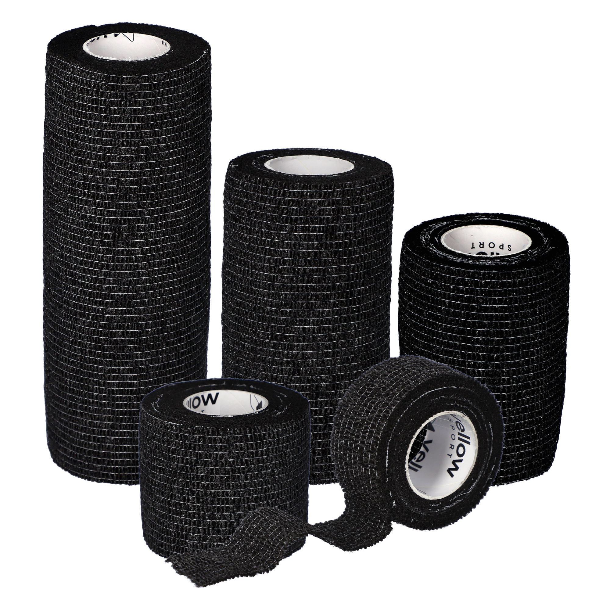 Bandaż Kohezyjny yellowBAND czarny – Bezlateksowy, Samoprzylepny, różne rozmiary