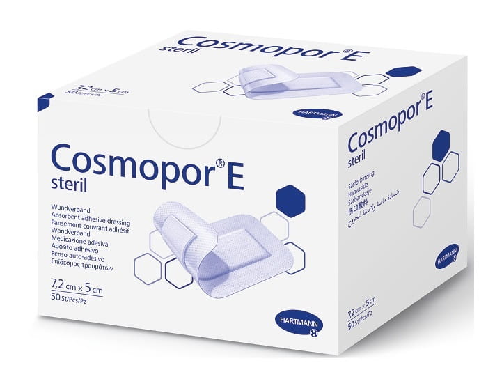 Opatrunki z wkładem chłonnym Cosmopor E – sterylne, 25 szt.